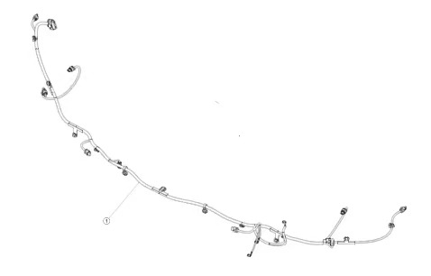 Catalog reference illustration: Front bumper parking sensor wiring harness — OE 1067958-00-G