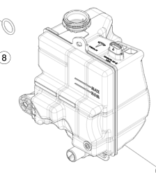Catalog reference illustration: Coolant expansion reservoir — OE 1606364-00-A