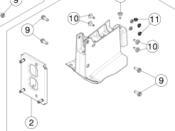 Catalog reference illustration: Front crash box connector bracket — right — OE 1610030-S0-A