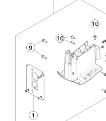 Catalog reference illustration: Front crash box connector bracket — left — OE 1610029-S0-A