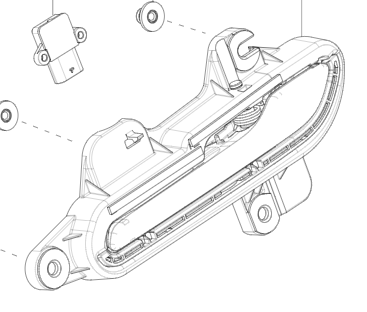 Catalog reference illustration: Exterior door handle — left — OE 1528114-10-D